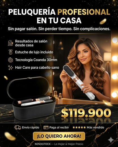 NovaStylist - Cepillo secador 5 en 1 estuche de lujo