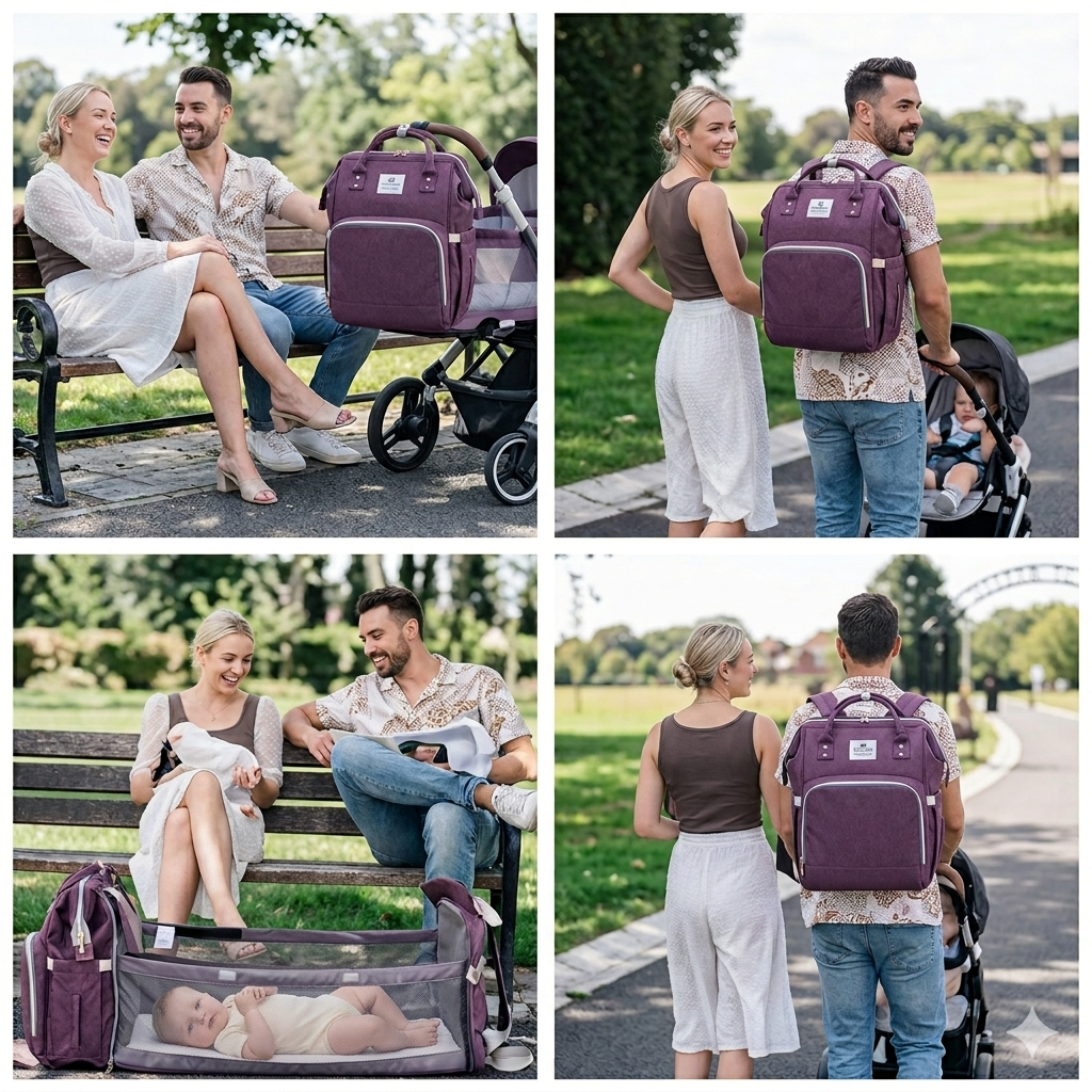LibreCuna - Bolso Pañalera Cuna Colchón Portátil