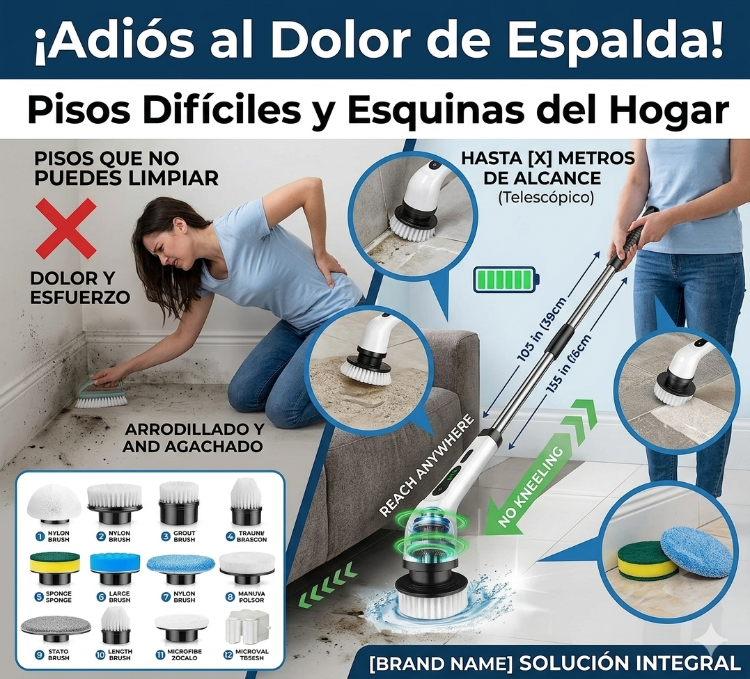 EasyClean Pro - CEPILLO DE LIMPIEZA INHALAMBRICO   9 EN 1