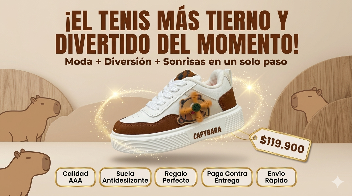 sabemos que al ver feliz a tu hijo, eres feliz, por eso los Tenis Capibara Con Juguete Giratorios son el regalo perfecto